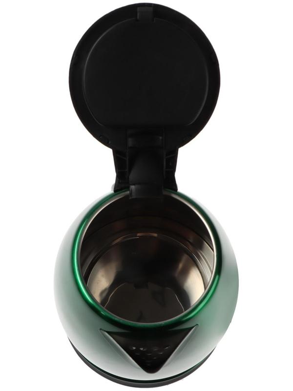 Чайник электрический МАТРЁНА MA-002, металл, 1.8 л, 1500 Вт, зелёно-чёрный