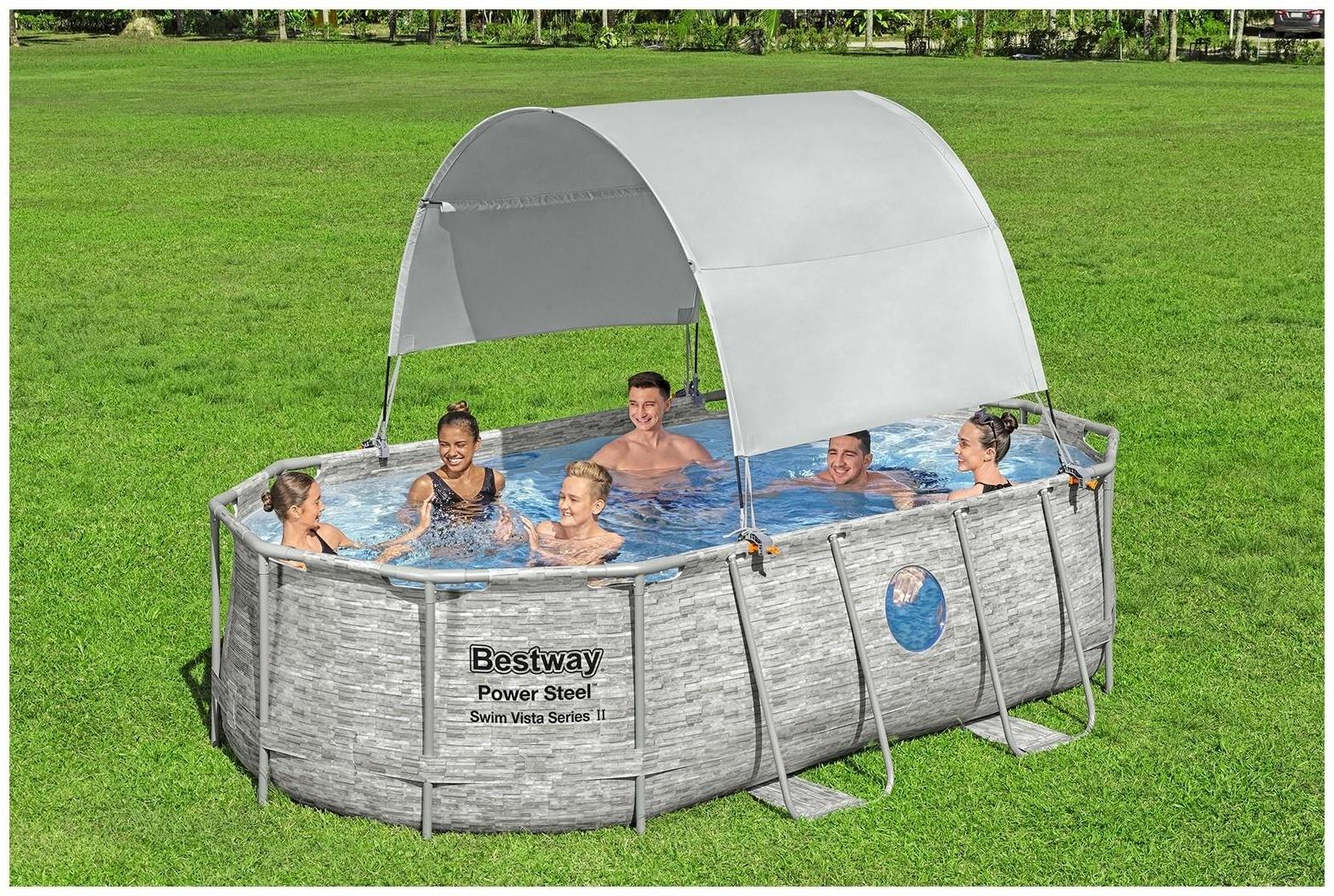 Навес для каркасного бассейна шириной бортов 210-340 см 58746