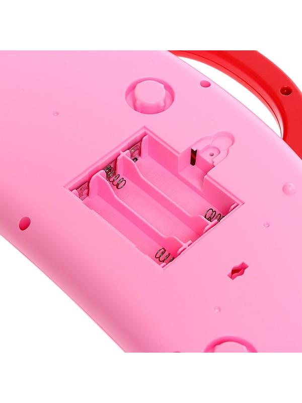 Пианино «Весёлые зверята», звук, цвет розовый