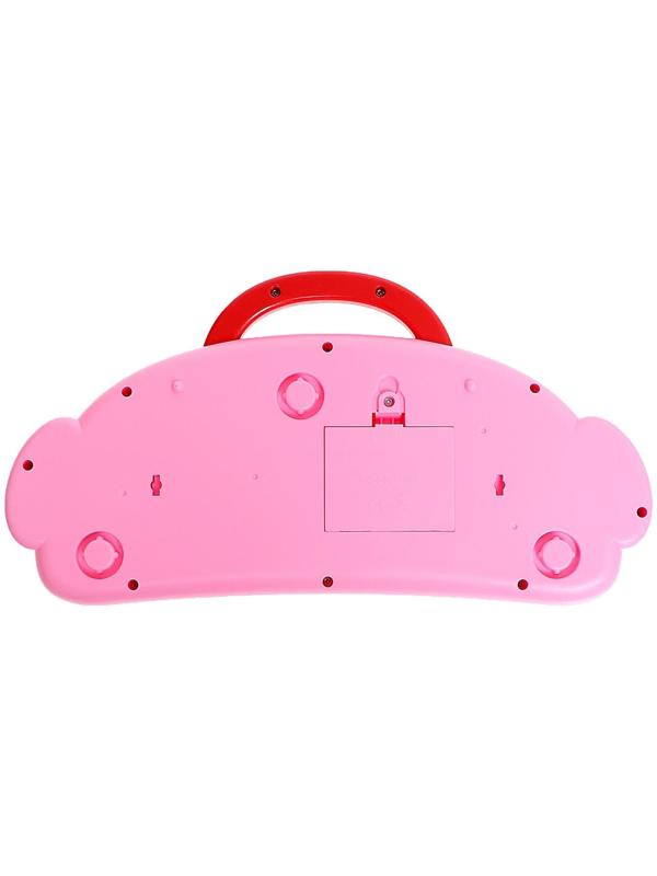 Пианино «Весёлые зверята», звук, цвет розовый