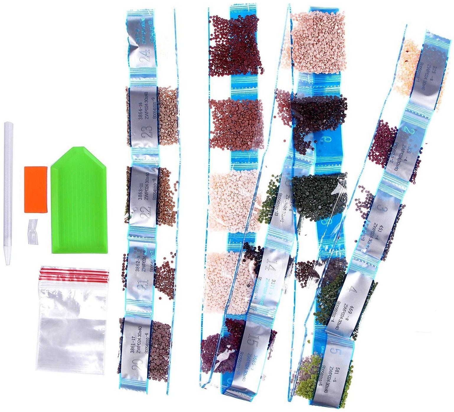 Алмазная вышивка с полным заполнением «Лебеди на озере», 30х40 см, на раме