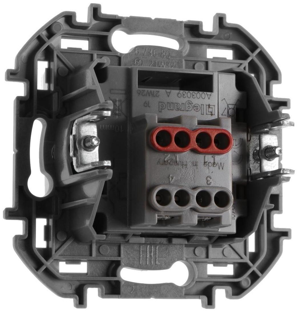 Переключатель промежуточный Legrand INSPIRIA, винт.клеммы, 10 AX, 250 В, Белый