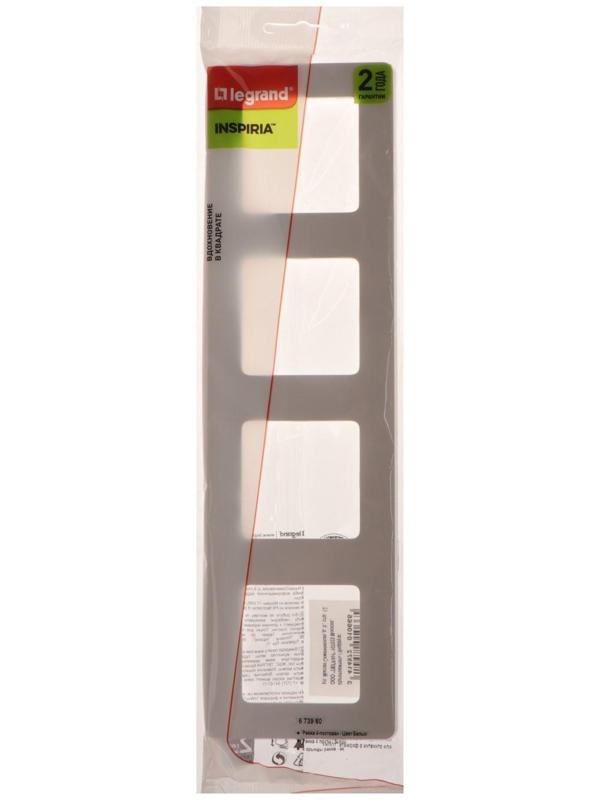 Рамка Legrand INSPIRIA, 4 пост, Белый