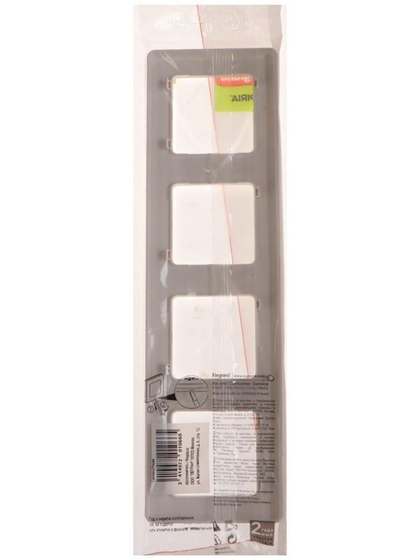 Рамка Legrand INSPIRIA, 4 пост, Белый