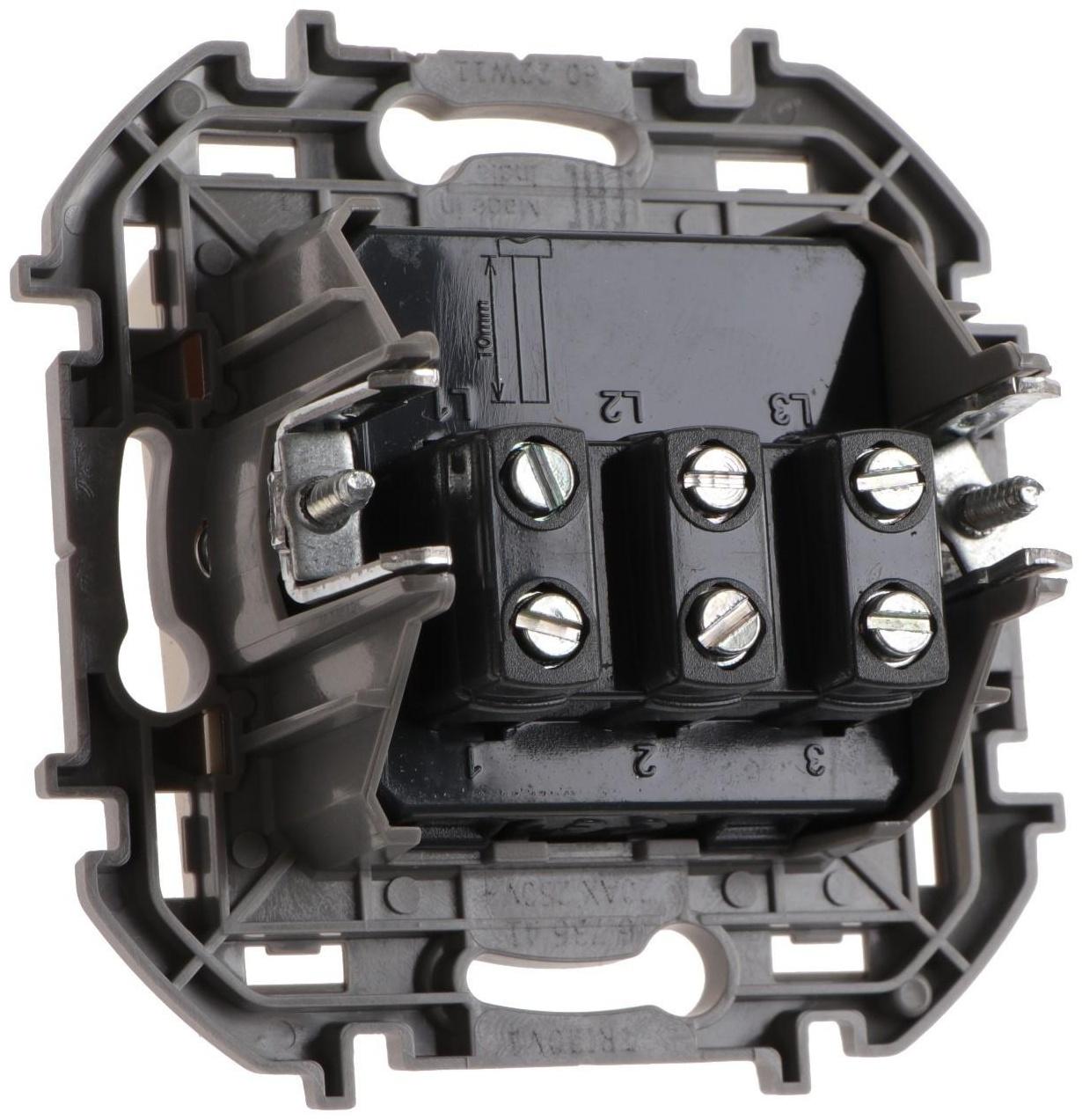 Выключатель трехклавишный Legrand INSPIRIA, 20 AX, 250 В, Слоновая кость