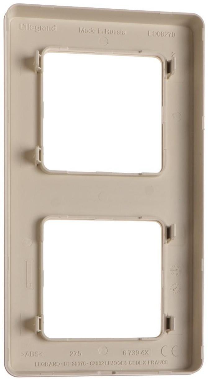 Рамка Legrand INSPIRIA, 2 пост, Слоновая кость