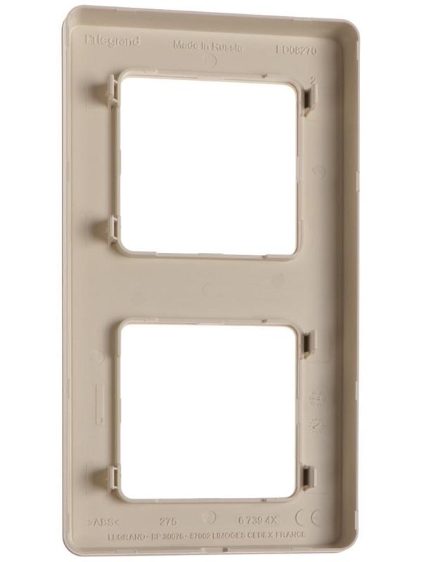 Рамка Legrand INSPIRIA, 2 пост, Слоновая кость