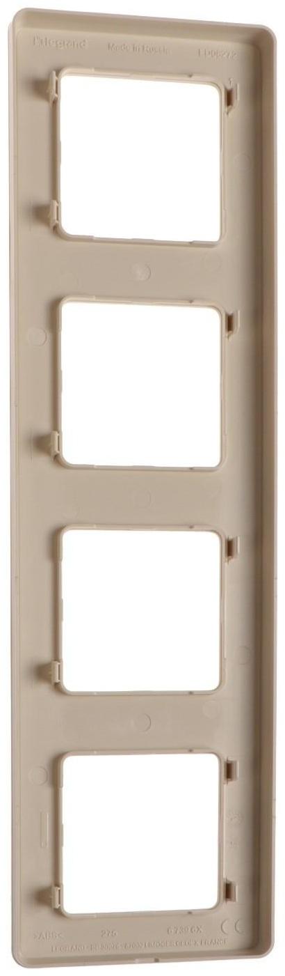 Рамка Legrand INSPIRIA, 4 пост, Слоновая кость