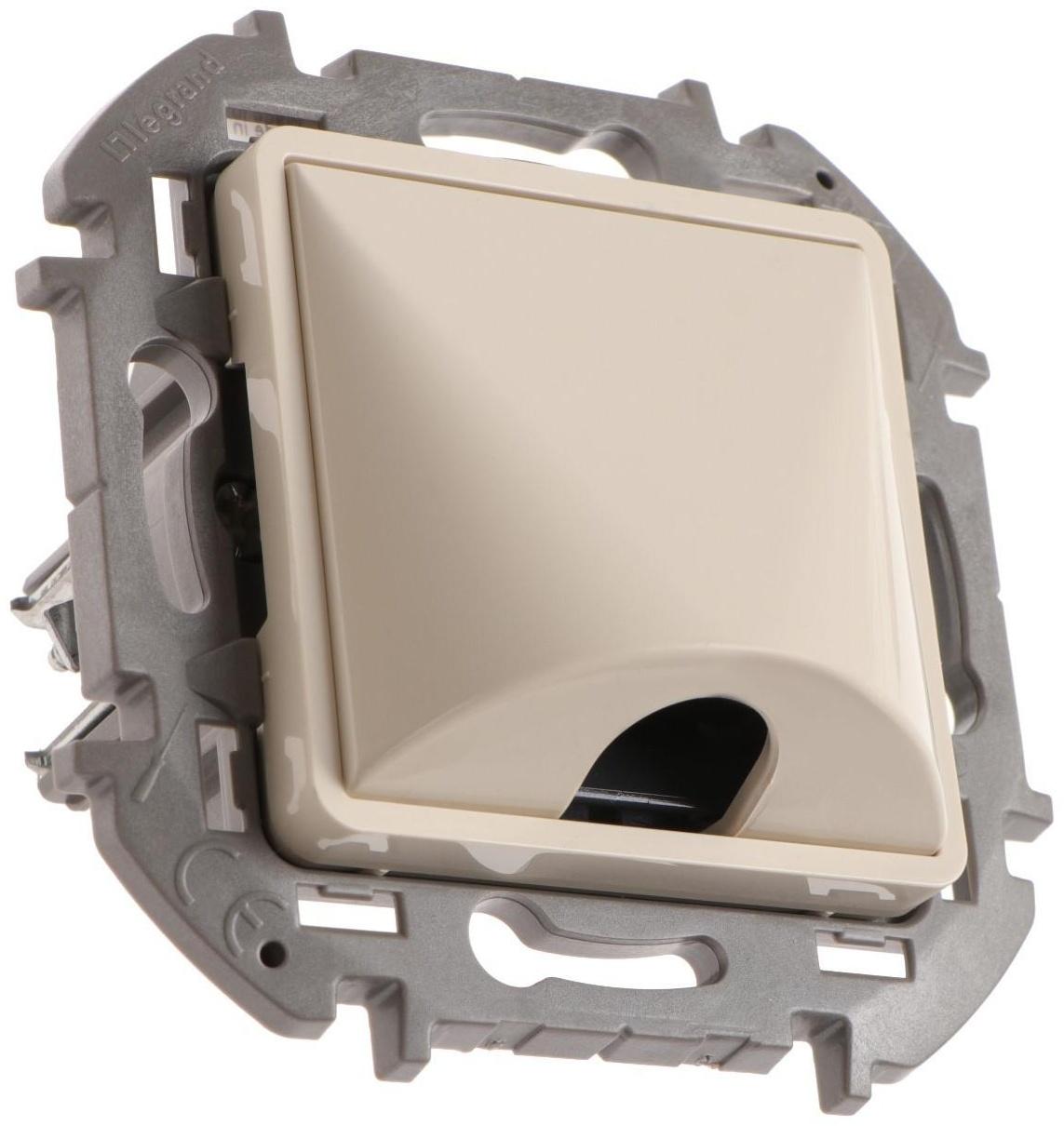 Вывод кабеля Legrand INSPIRIA, с зажимом для крепления, Слоновая кость