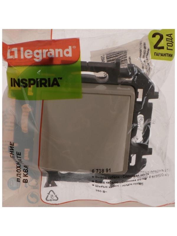 Вывод кабеля Legrand INSPIRIA, с зажимом для крепления, Слоновая кость
