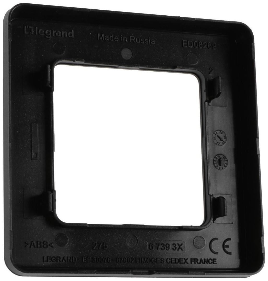 Рамка Legrand INSPIRIA, 1 пост, Антрацит