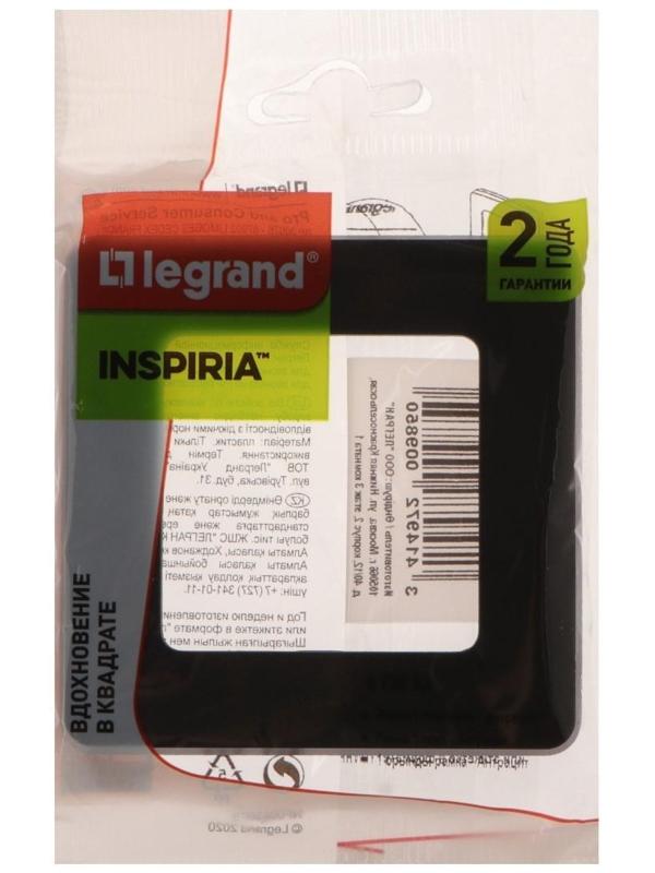 Рамка Legrand INSPIRIA, 1 пост, Антрацит