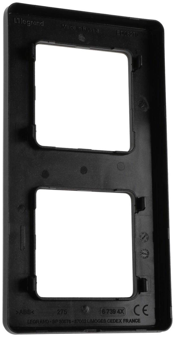 Рамка Legrand INSPIRIA, 2 пост, Антрацит