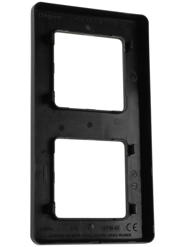 Рамка Legrand INSPIRIA, 2 пост, Антрацит
