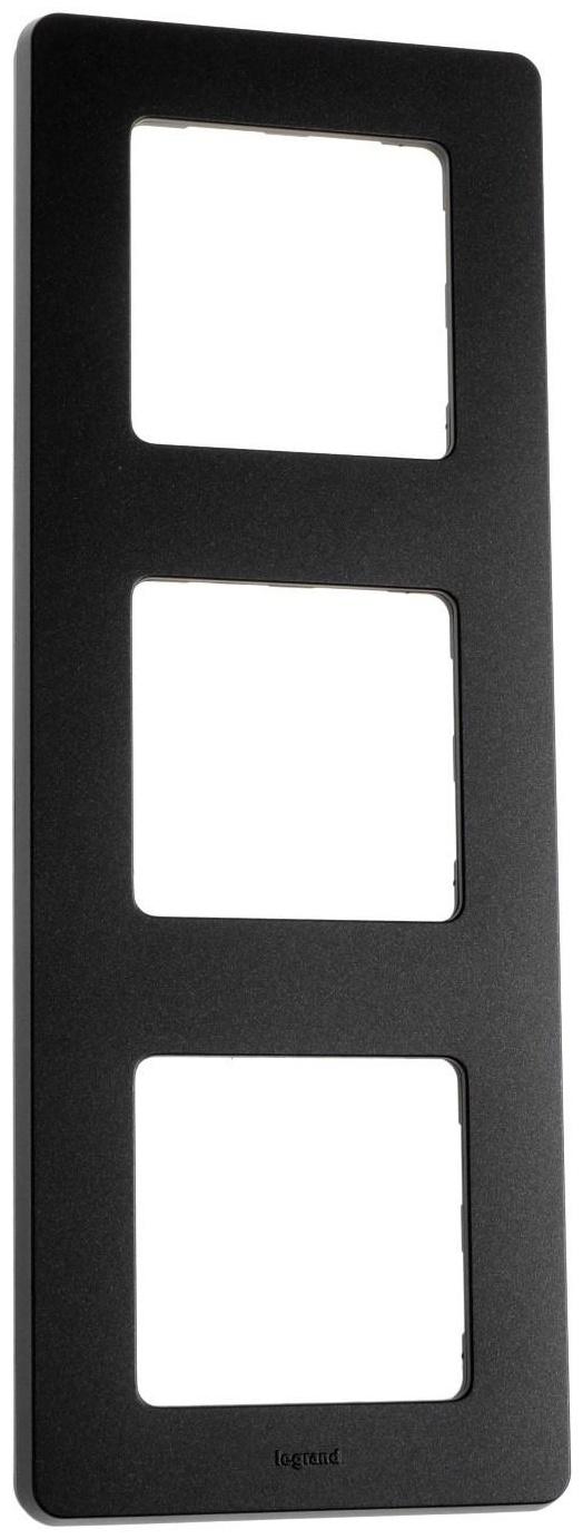 Рамка Legrand INSPIRIA, 3 пост, Антрацит