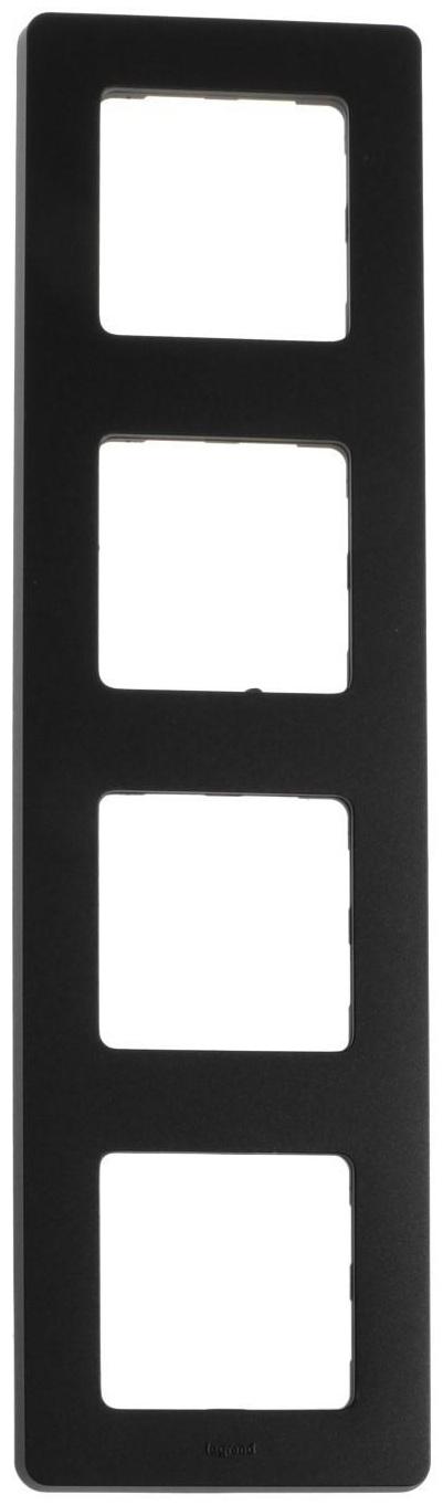 Рамка Legrand INSPIRIA, 4 пост, Антрацит