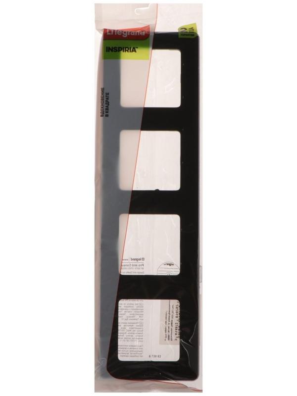 Рамка Legrand INSPIRIA, 4 пост, Антрацит