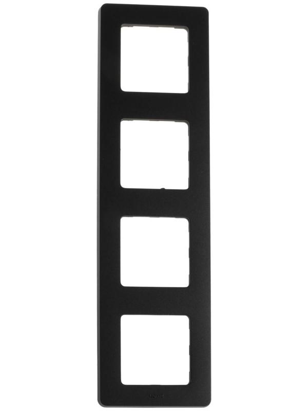 Рамка Legrand INSPIRIA, 4 пост, Антрацит