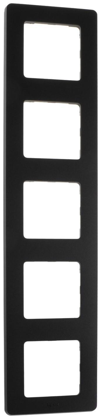 Рамка Legrand INSPIRIA, 5 пост, Антрацит