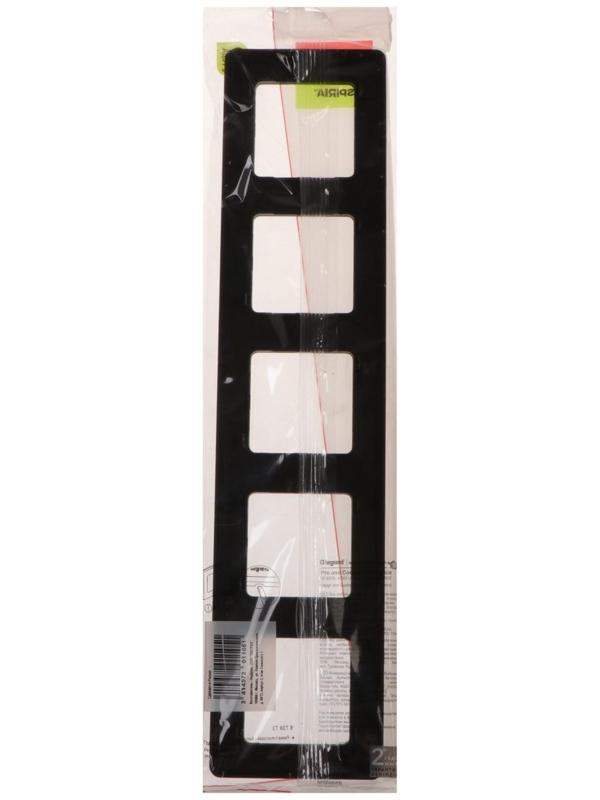 Рамка Legrand INSPIRIA, 5 пост, Антрацит