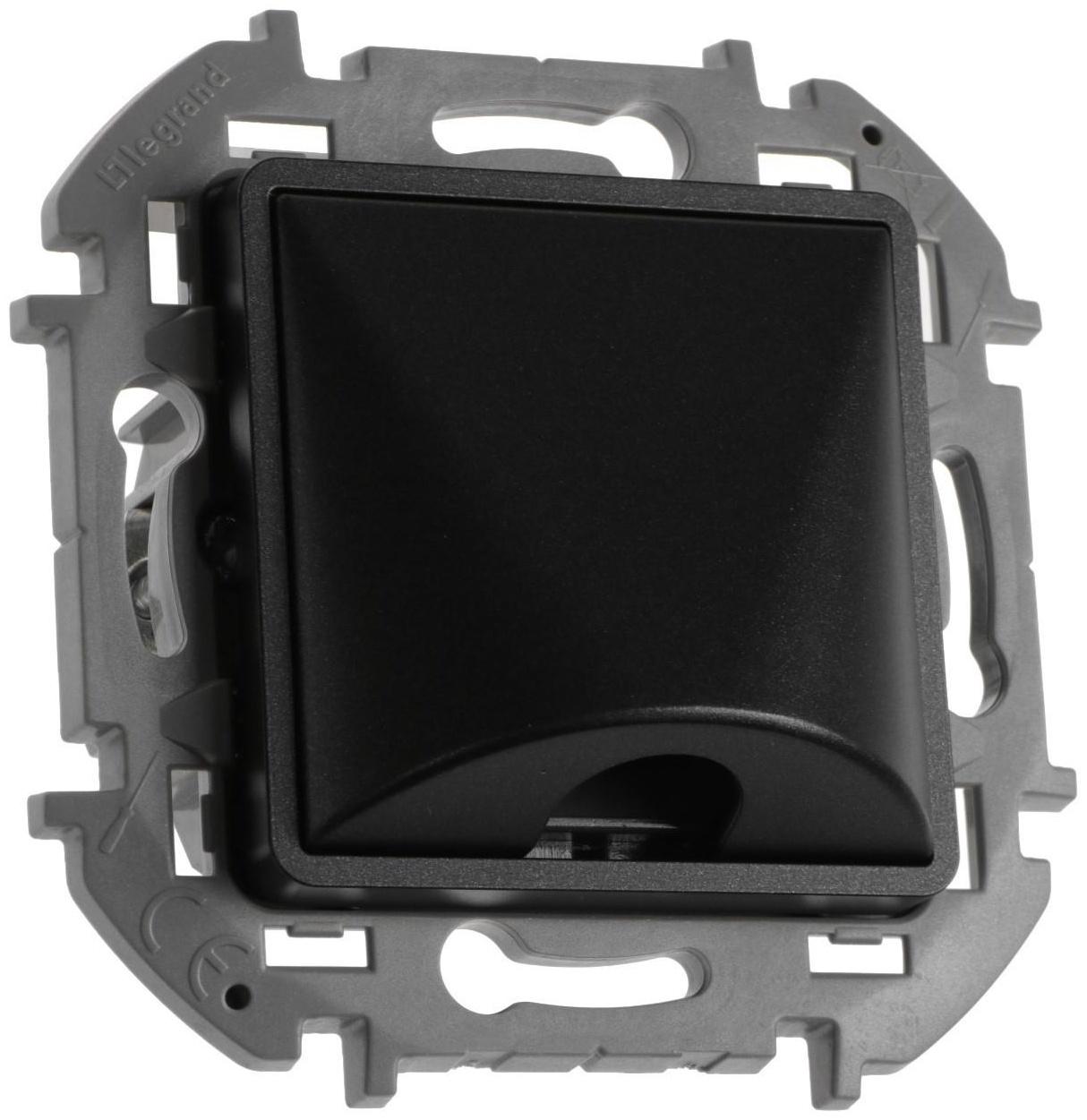 Вывод кабеля Legrand INSPIRIA, с зажимом для крепления, Антрацит