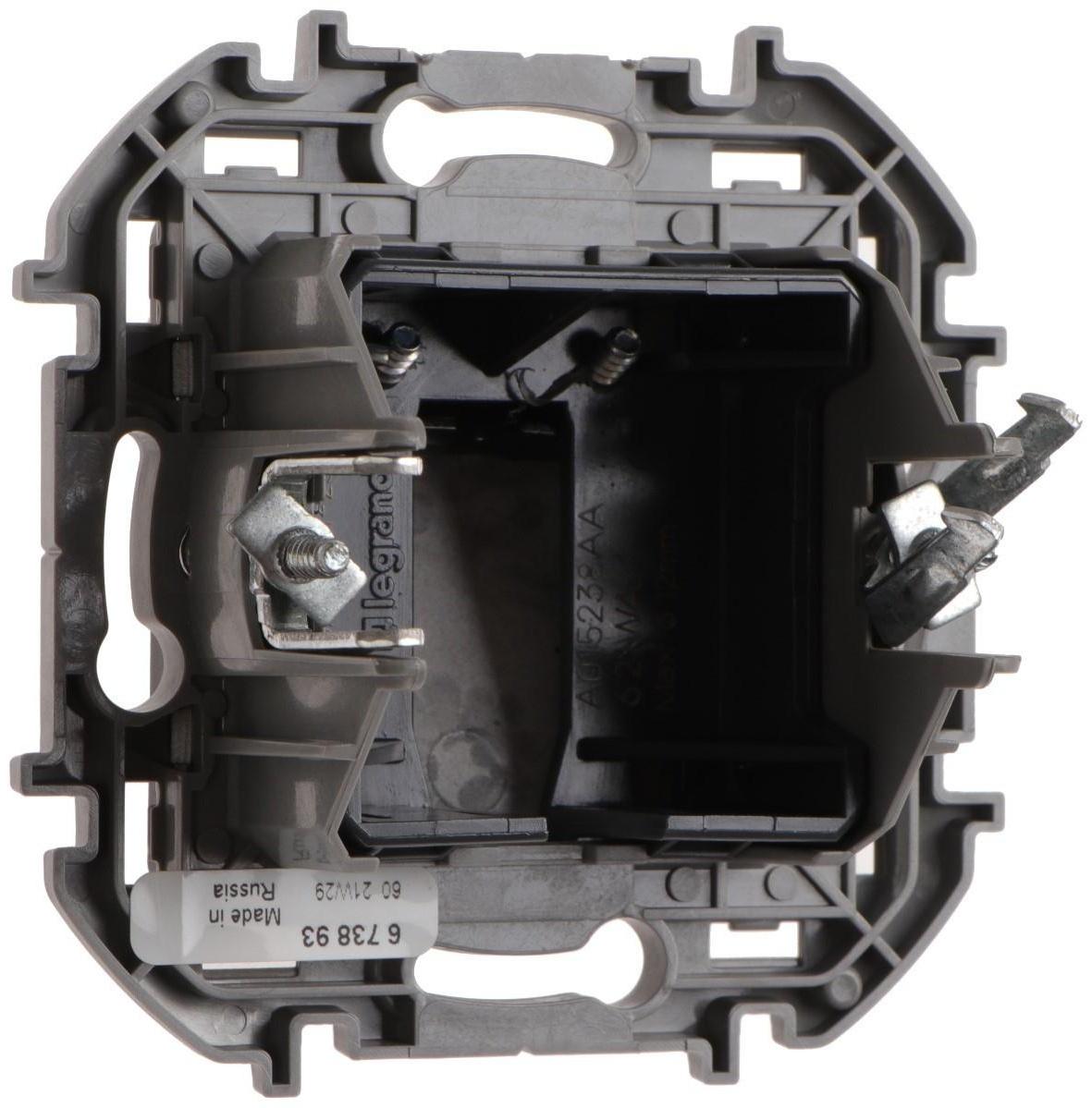 Вывод кабеля Legrand INSPIRIA, с зажимом для крепления, Антрацит