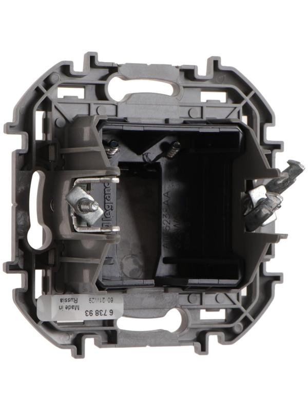 Вывод кабеля Legrand INSPIRIA, с зажимом для крепления, Антрацит