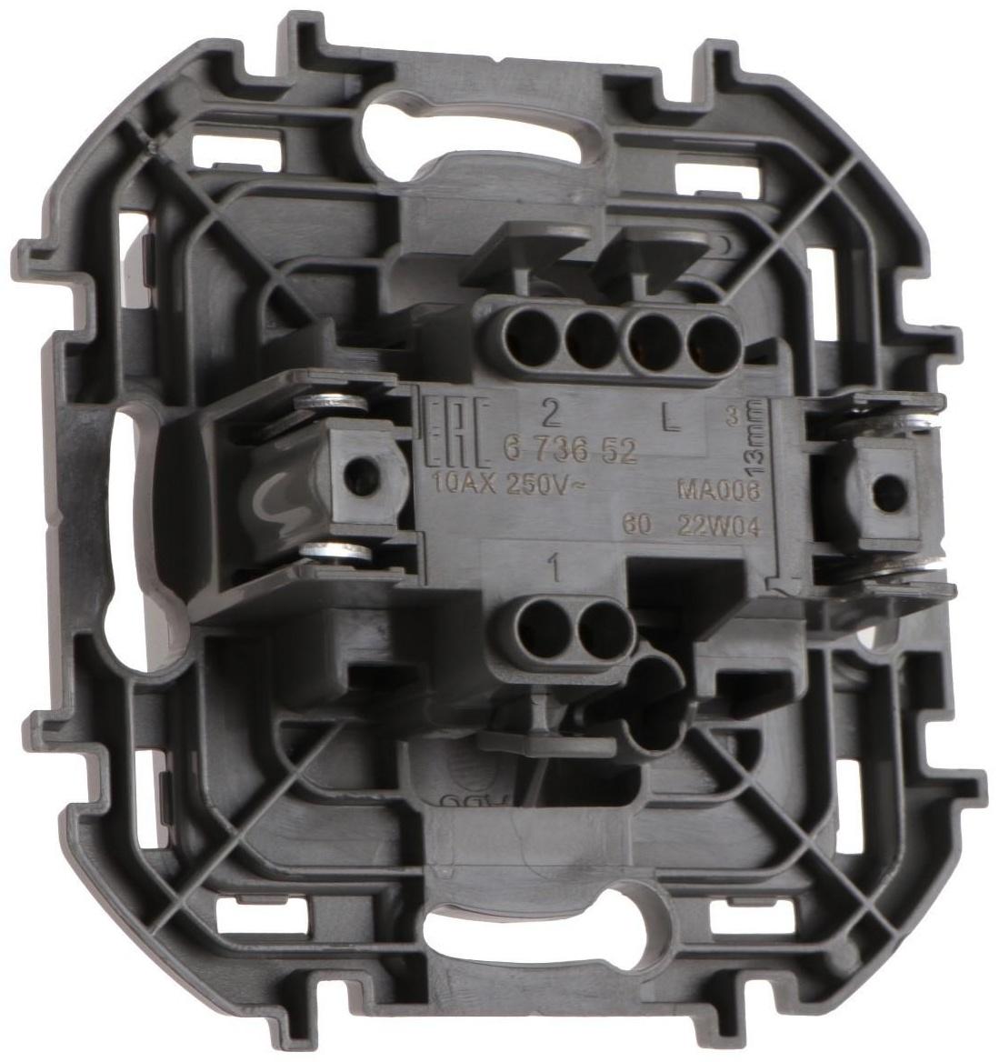 Переключатель одноклавишный Legrand INSPIRIA, 10 AX, 250 В, Алюминий