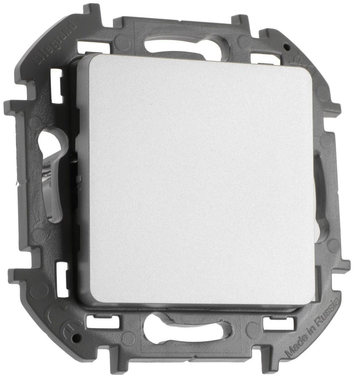 Переключатель одноклавишный Legrand INSPIRIA, 10 AX, 250 В, Алюминий