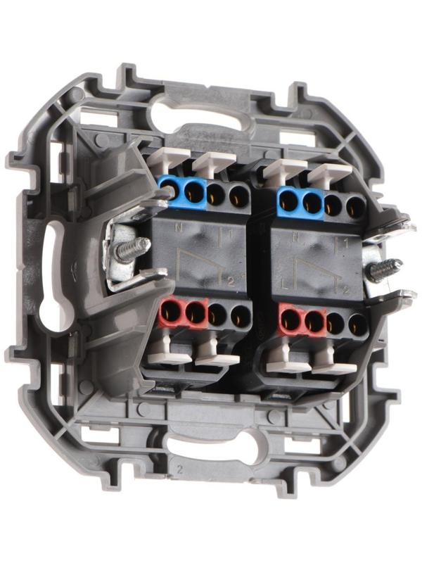 Переключатель двухклавишный Legrand INSPIRIA, 10 AX, 250 В, Алюминий