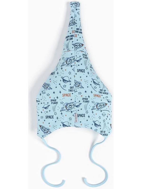 Шапочка для мальчика, цвет голубой, размер 46-48