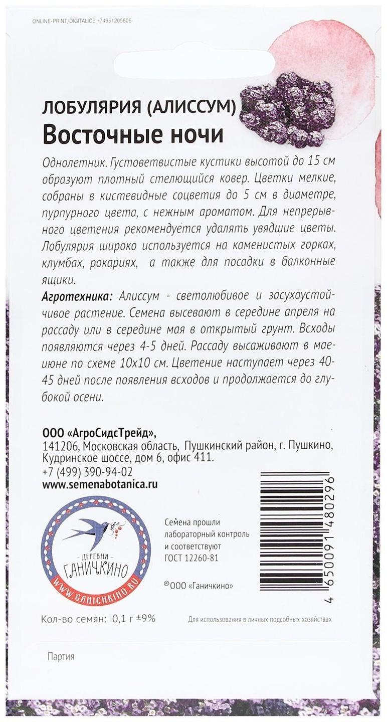 Семена Цветов Алиссум 