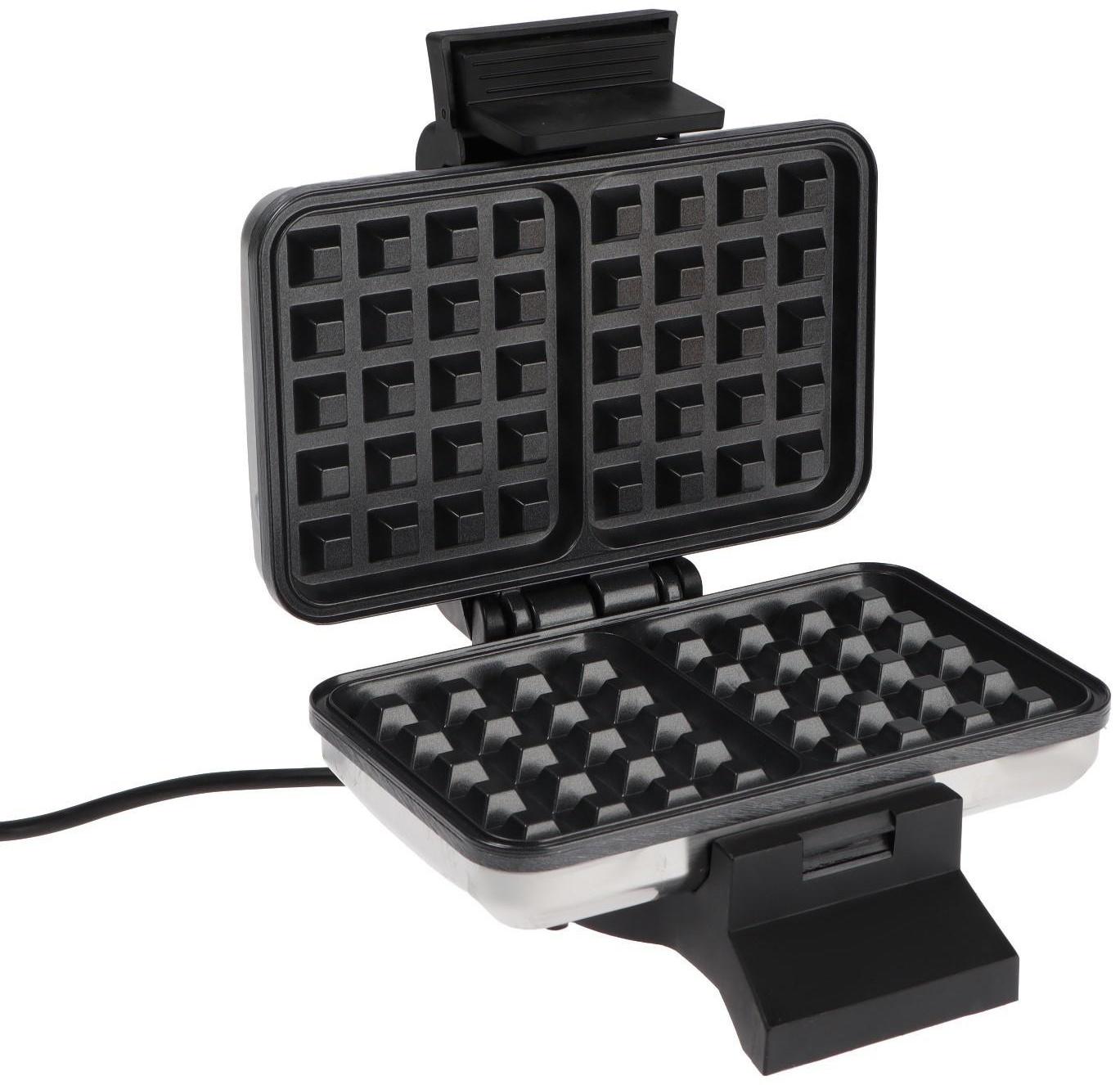 Вафельница электрическая WILLMARK WM-105V, 1000 Вт, венские, антипригарное покрытие, чёрная