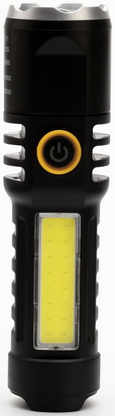 Фонарь ручной аккумуляторный, 5 Вт, 400 мАч, XPE, COB, zoom, 4 режима, Type-C