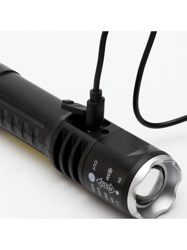 Фонарь ручной аккумуляторный, 5 Вт, 400 мАч, XPE, COB, zoom, 4 режима, Type-C