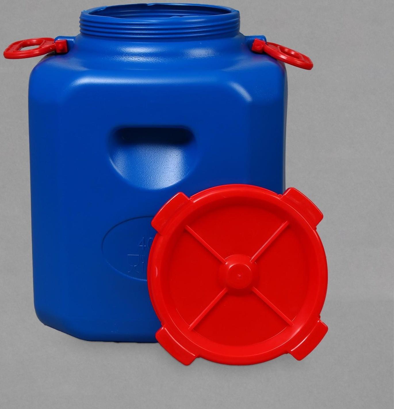 Фляга-бочка пищевая, 40 л, горловина 19,5 см, синяя