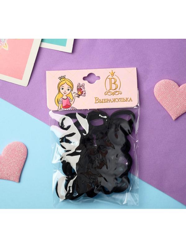 Резинка для волос «Выбражулька» (набор 30+-1 шт) d-1,4 см ассорти, чёрный