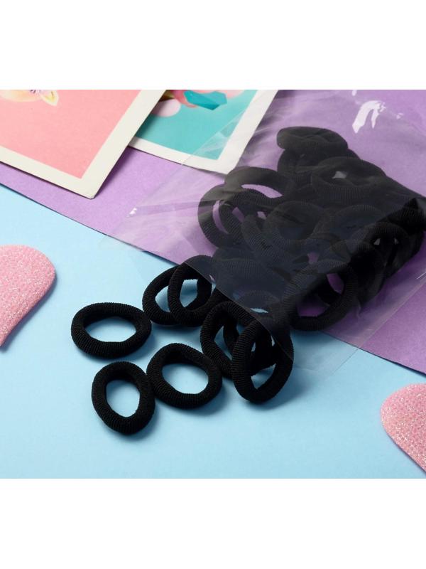 Резинка для волос «Выбражулька» (набор 30+-1 шт) d-1,4 см ассорти, чёрный