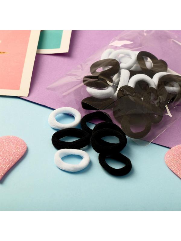 Резинка для волос «Выбражулька» (набор 30+-1 шт) d-1,4 см ассорти, чёрно-белый