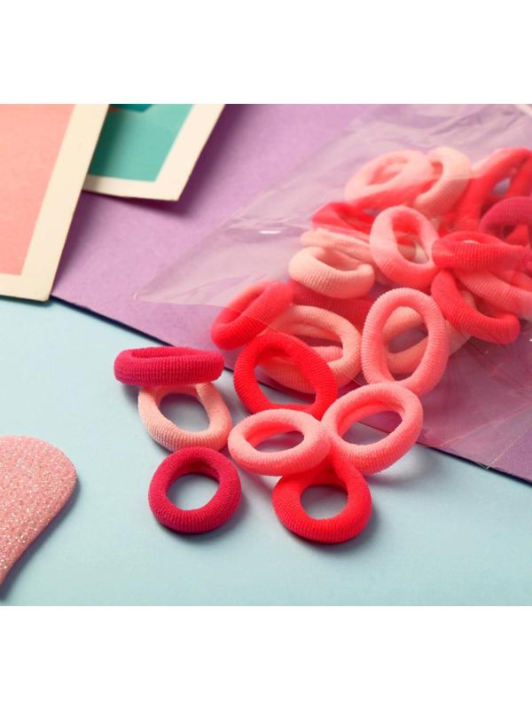 Резинка для волос«Выбражулька» (набор 30+-1 шт)  d-1,4 см ассорти, розовый