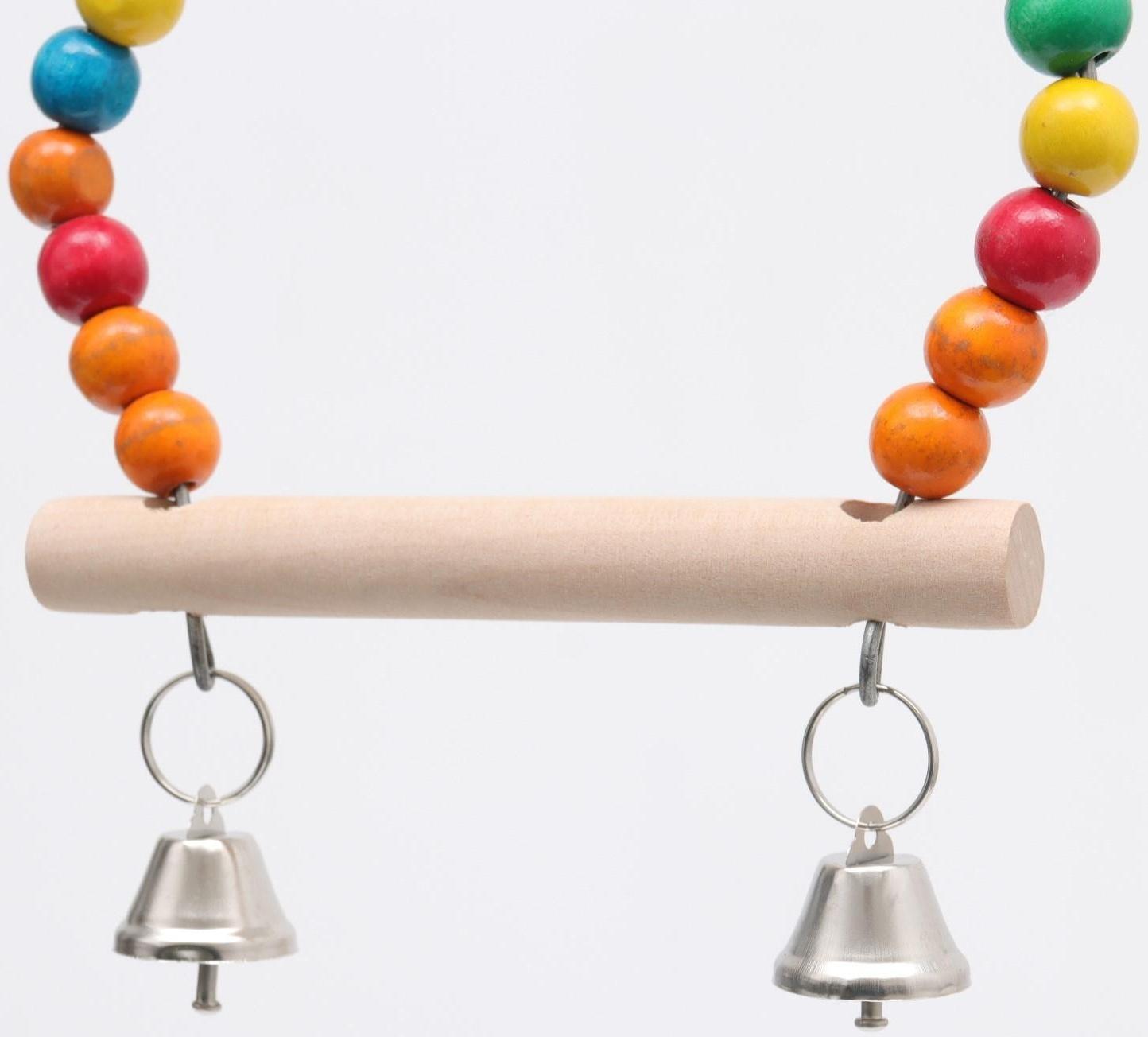 Качели для птиц с деревянной жердочкой 15 х 24 см, микс цветов