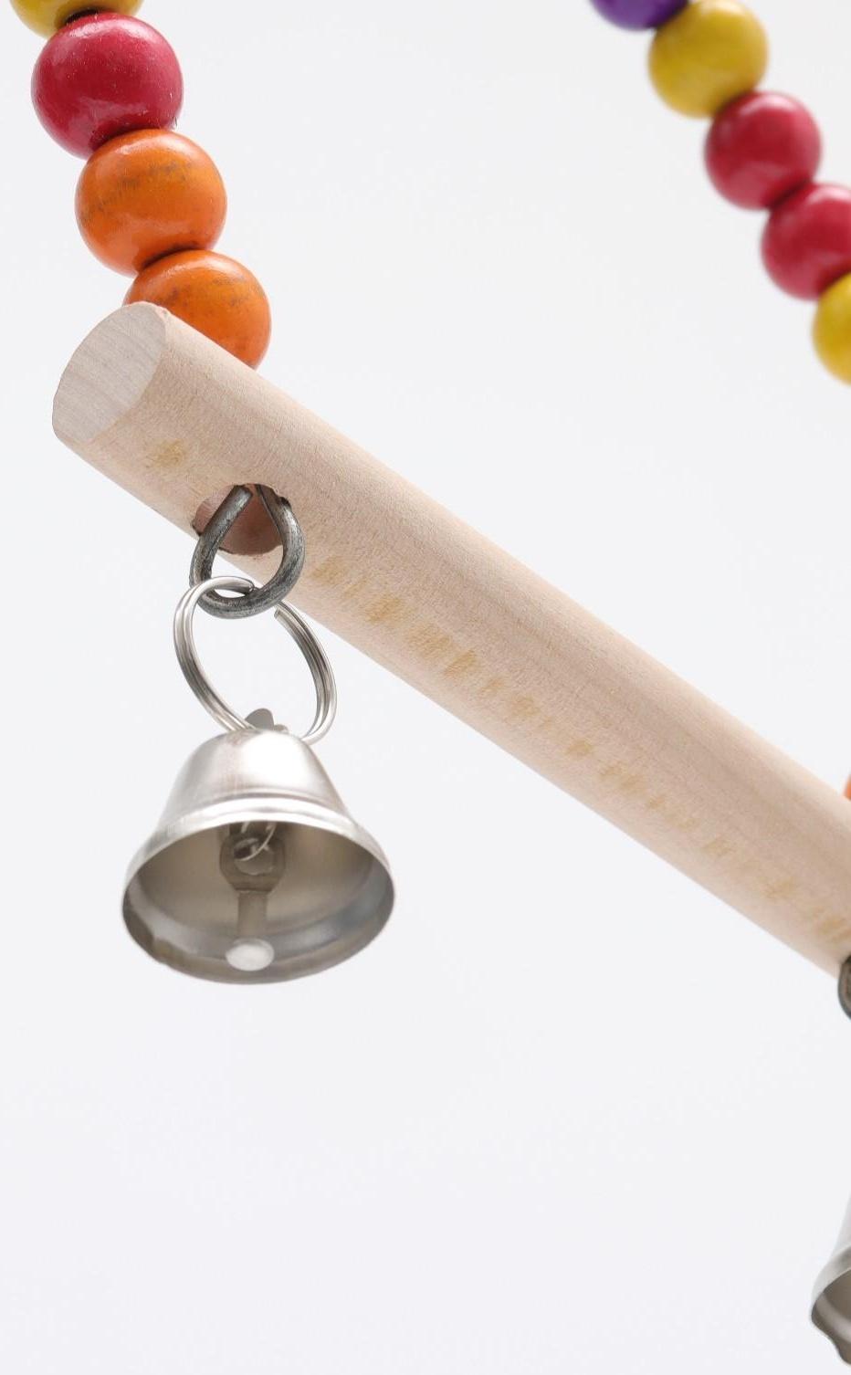 Качели для птиц с деревянной жердочкой 15 х 24 см, микс цветов