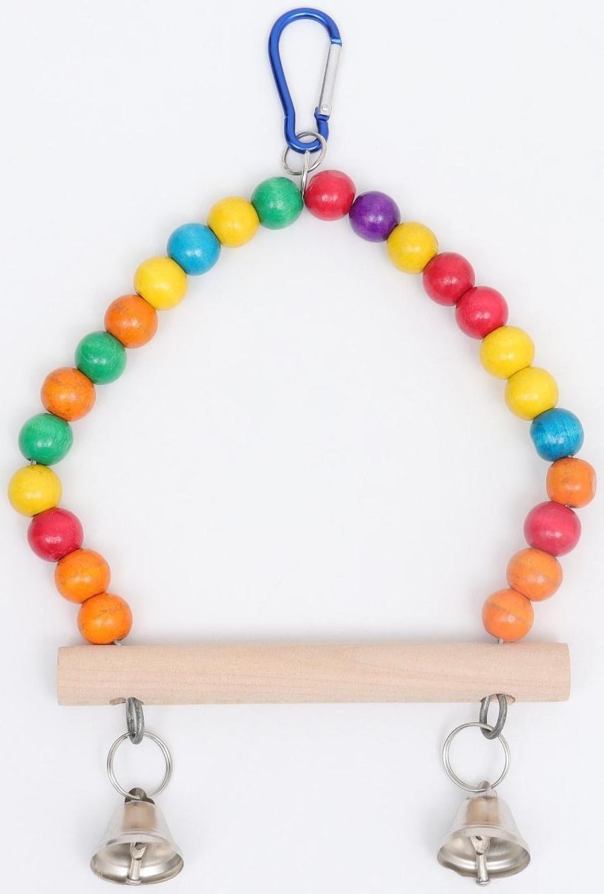 Качели для птиц с деревянной жердочкой 15 х 24 см, микс цветов