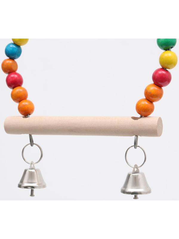 Качели для птиц с деревянной жердочкой 15 х 24 см, микс цветов