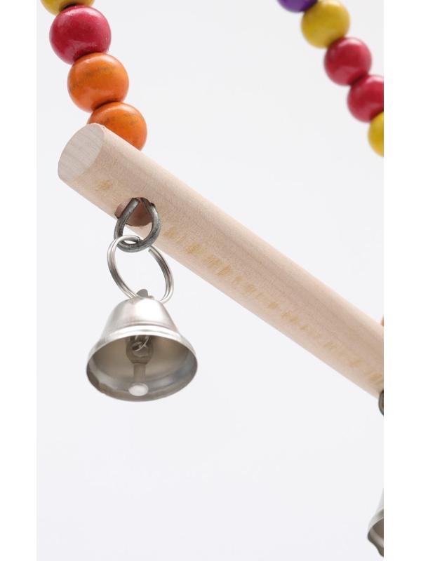 Качели для птиц с деревянной жердочкой 15 х 24 см, микс цветов