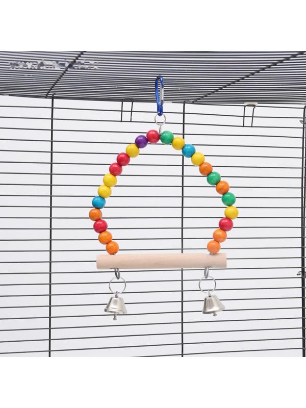 Качели для птиц с деревянной жердочкой 15 х 24 см, микс цветов