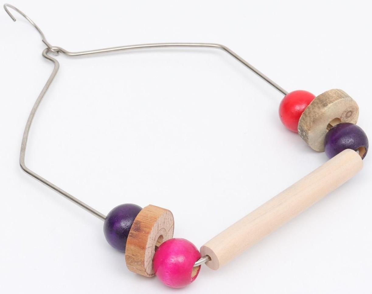 Качели для птиц с деревянной жердочкой 15 х 30 см, микс цветов