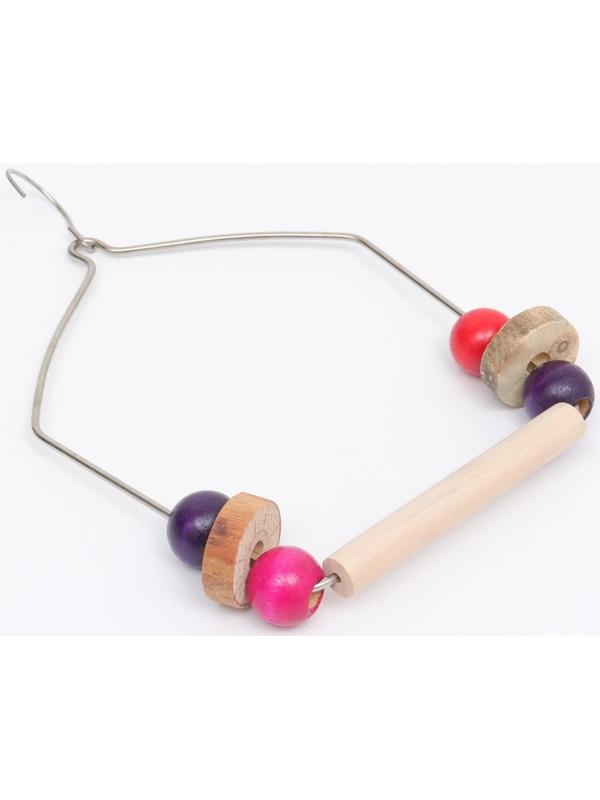 Качели для птиц с деревянной жердочкой 15 х 30 см, микс цветов