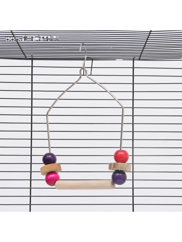 Качели для птиц с деревянной жердочкой 15 х 30 см, микс цветов