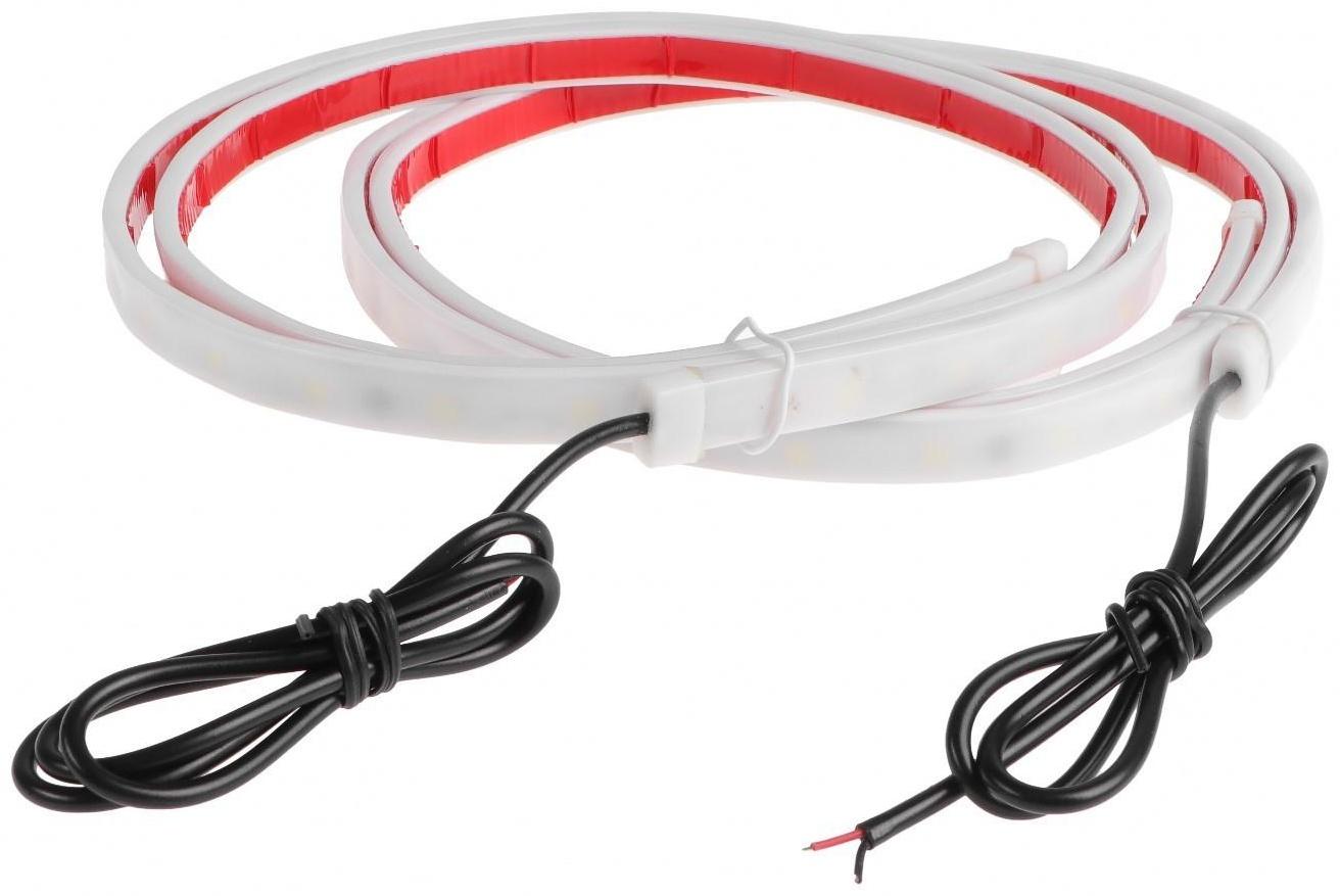 Подсветка двери, 12В, 120 см, красно-белая, самоклеящаяся, набор 2 шт